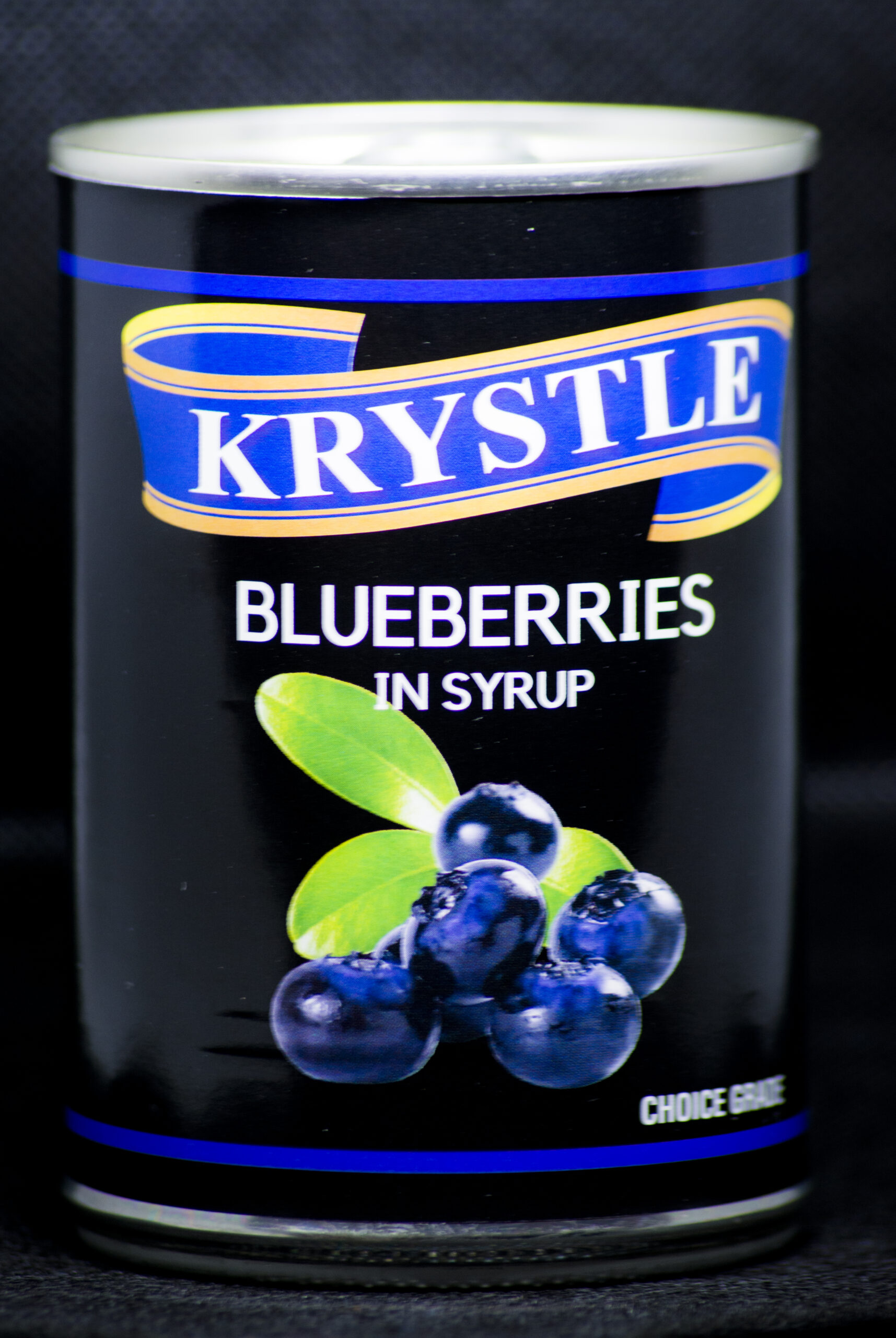 Blueberries in Syrup net mass 410g drained mass 175g Krystle Products